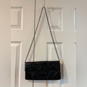 Jessica McClintock Black Embossed Clutch Bag Vintage